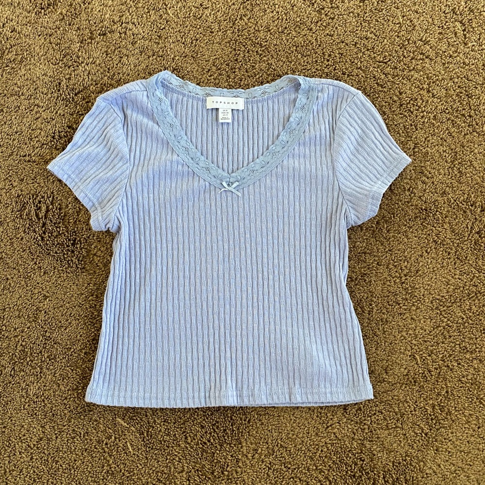 TOPSHOP lace trim top